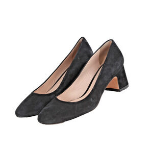 STUART WEITZMAN Maeve Black Suede Block Pumps Heels Size 6